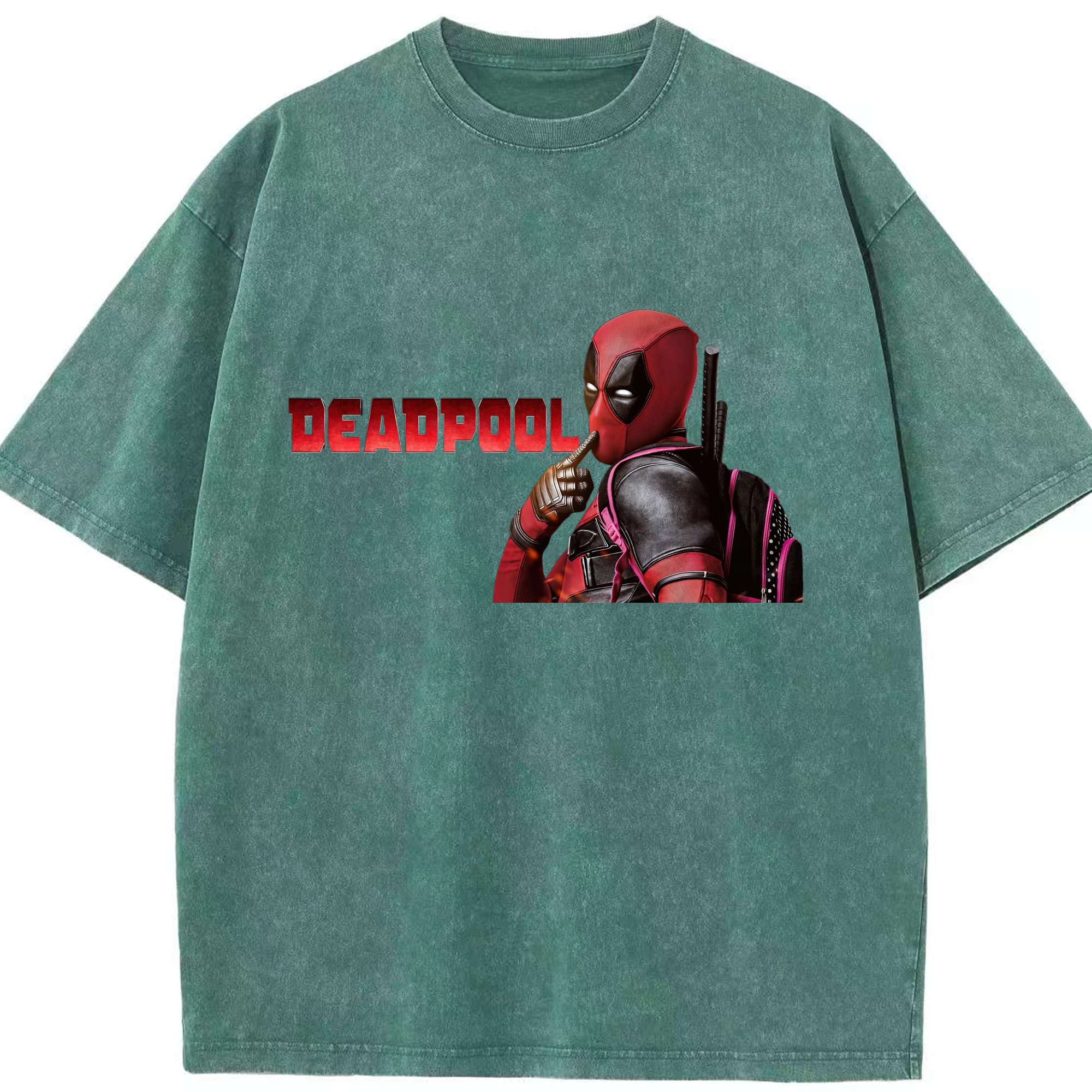 （画像用） Deadpool デッドプール 綿100% ヴィンテージ風 半袖Tシャツ（フロントプリント）